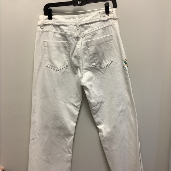ZARA BASIC white cropped straight leg jeans size 6 - Picture 2 of 3